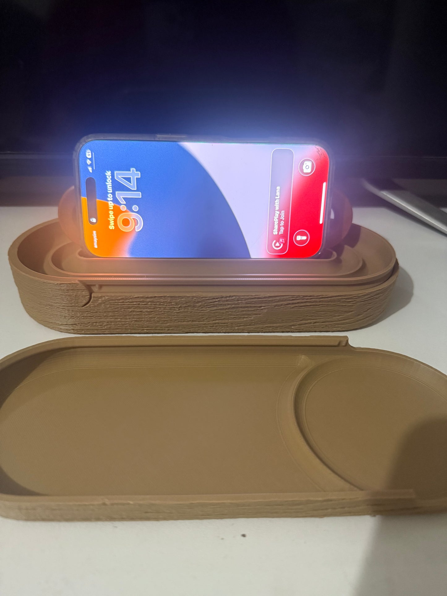 Wood Grained Desk Organiser