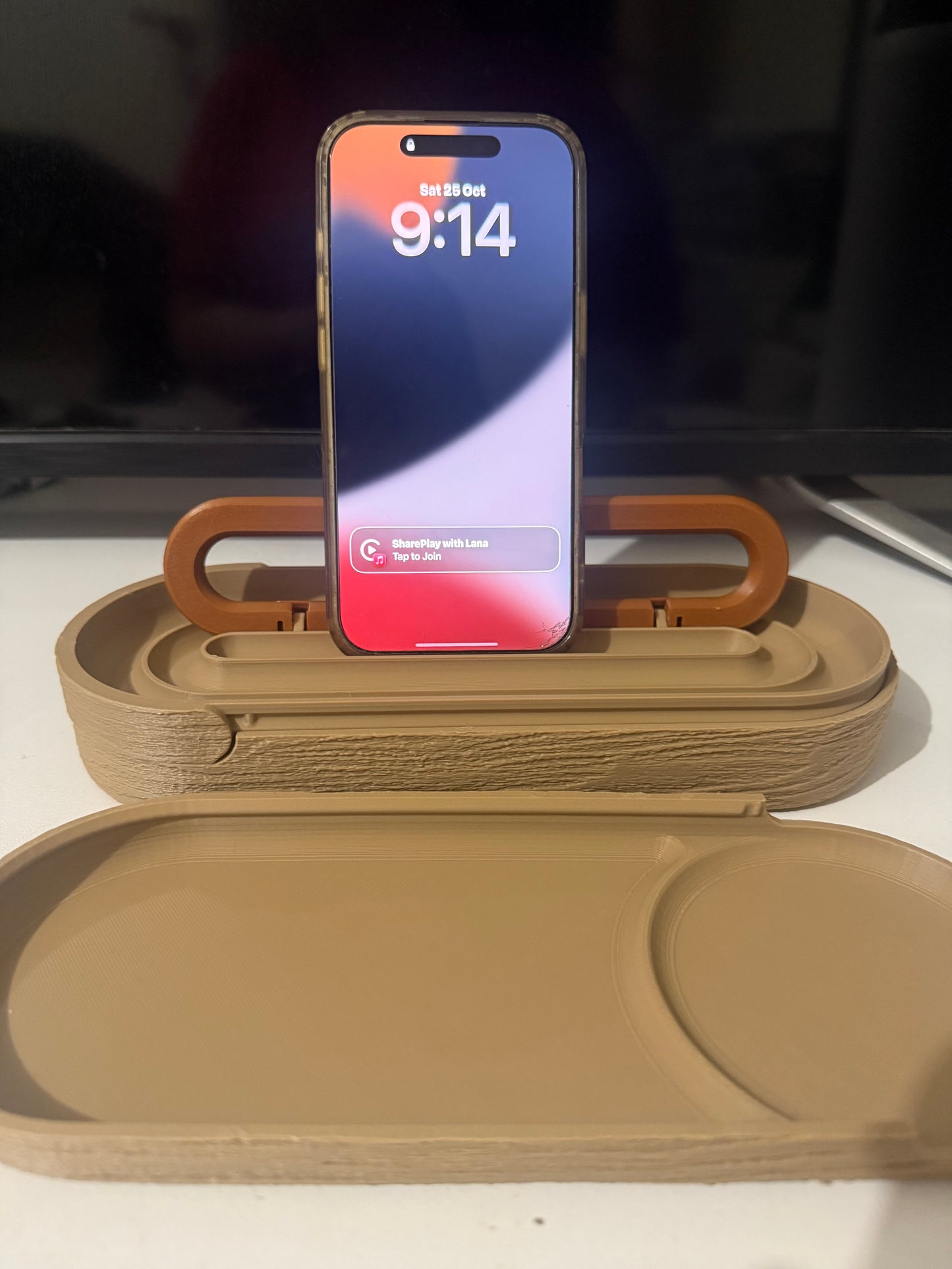 Wood Grained Desk Organiser