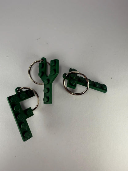 Personalised Initial Key Chain/Keyring Brick/Block 3d printed