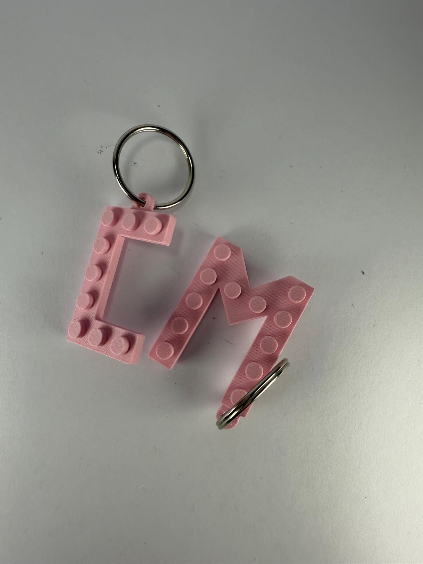 Personalised Initial Key Chain/Keyring Brick/Block 3d printed