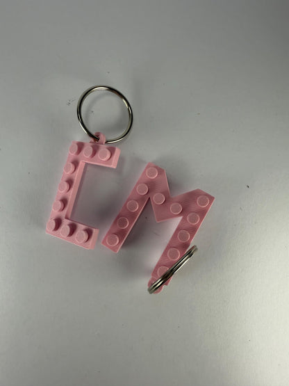 Personalised Initial Key Chain/Keyring Brick/Block 3d printed