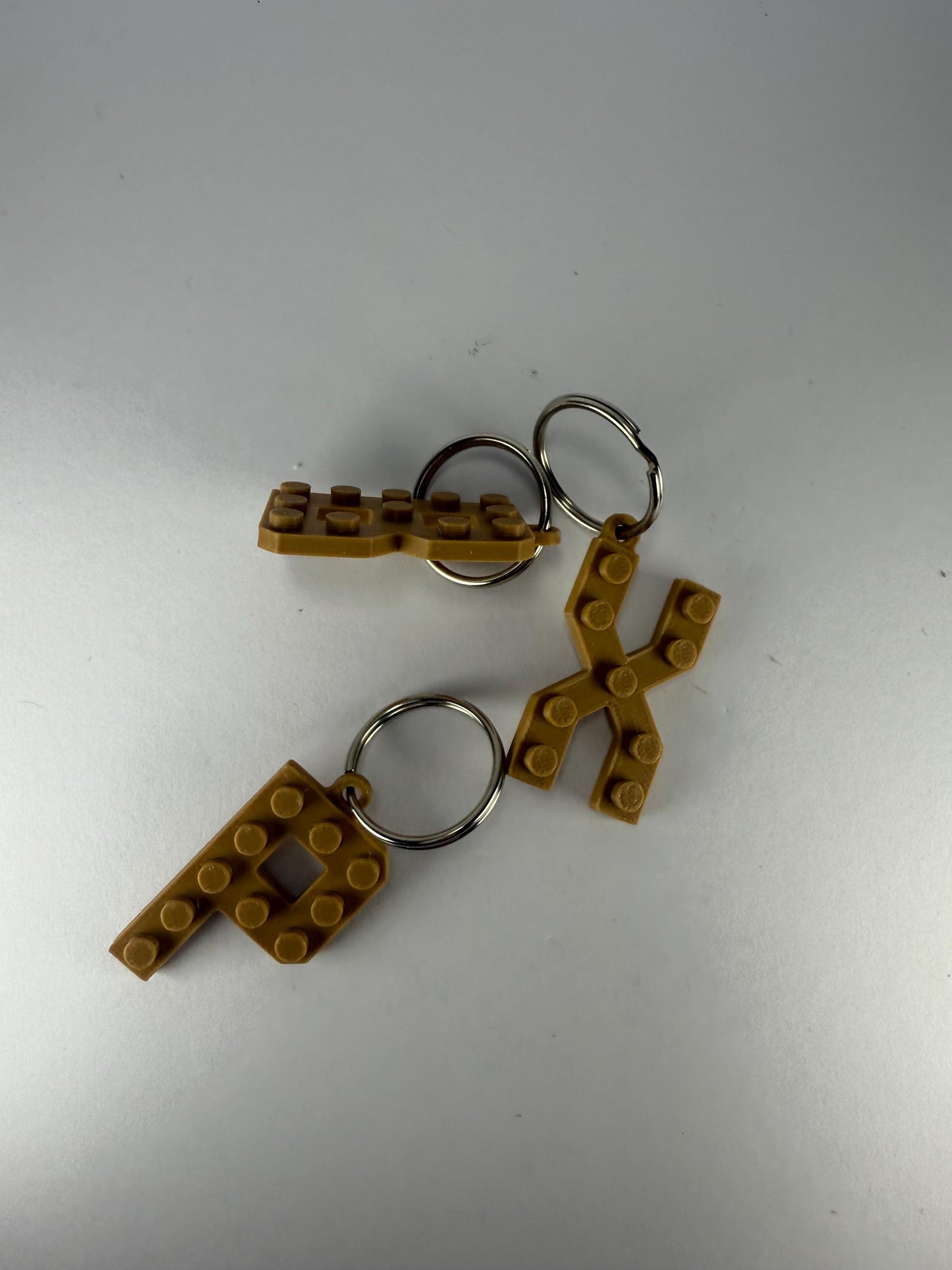 Personalised Initial Key Chain/Keyring Brick/Block 3d printed