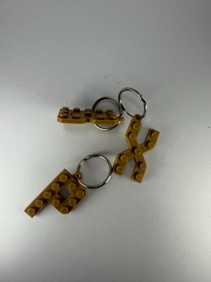Personalised Initial Key Chain/Keyring Brick/Block 3d printed