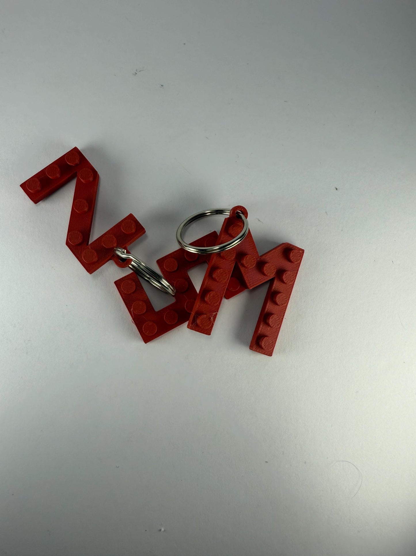 Personalised Initial Key Chain/Keyring Brick/Block 3d printed