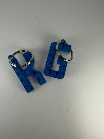 Personalised Initial Key Chain/Keyring Brick/Block 3d printed