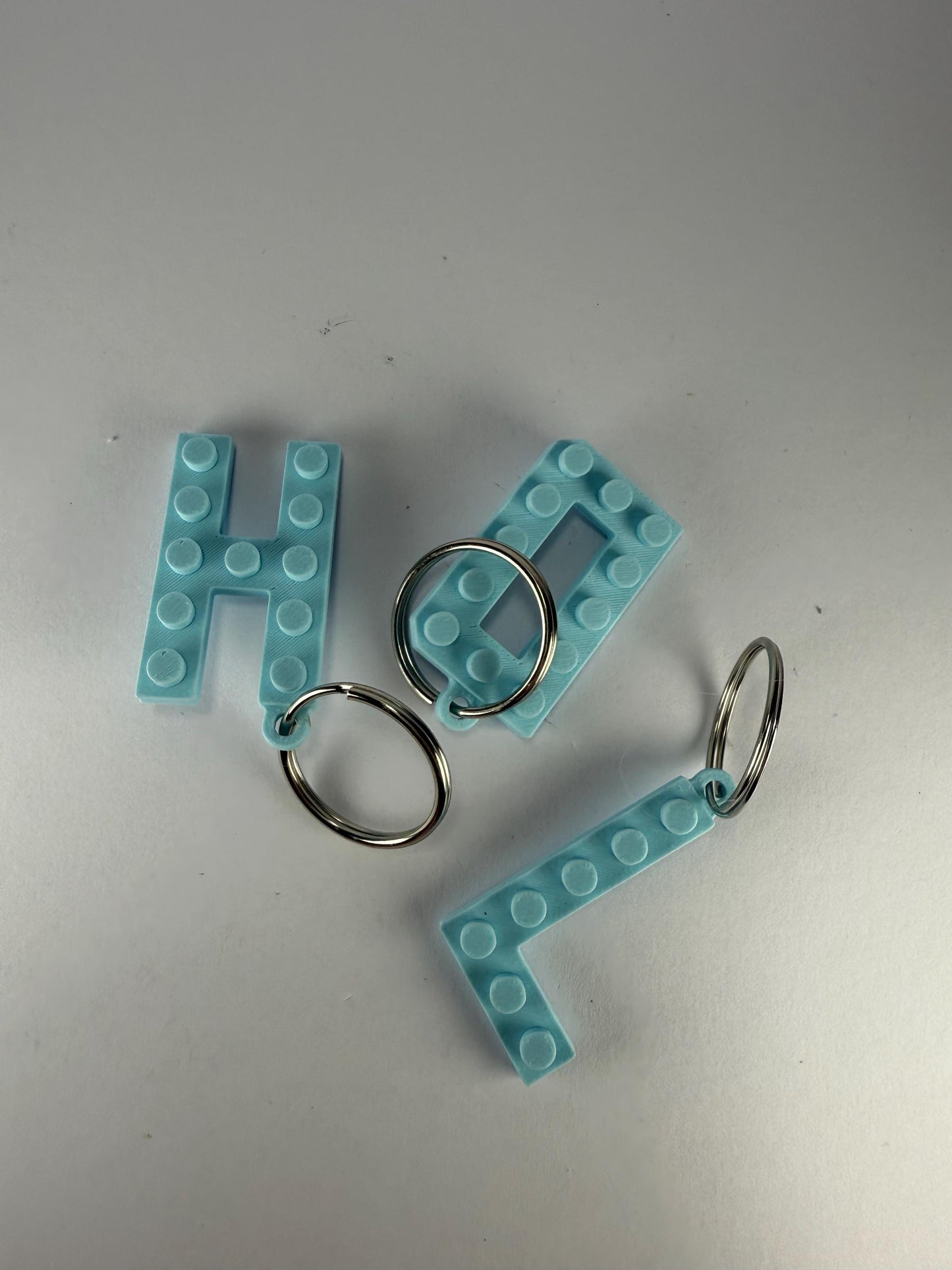 Personalised Initial Key Chain/Keyring Brick/Block 3d printed
