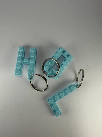 Personalised Initial Key Chain/Keyring Brick/Block 3d printed