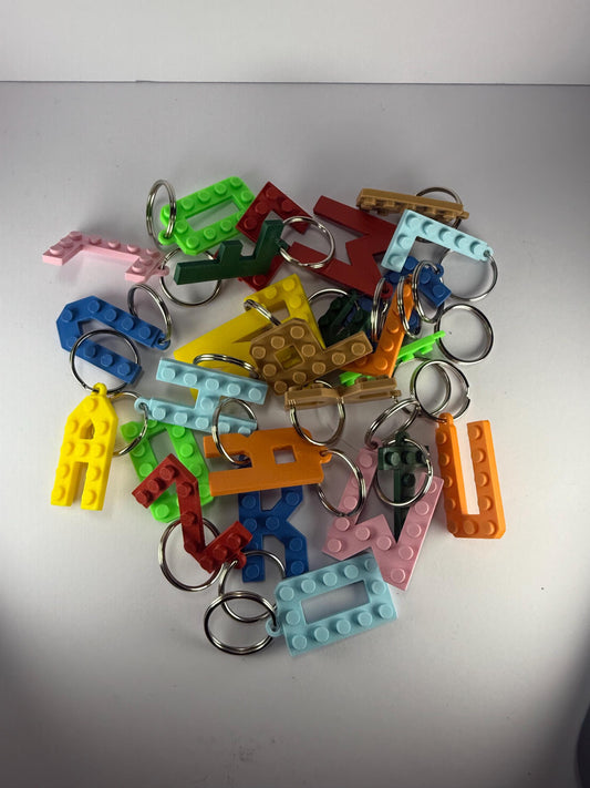 Personalised Initial Key Chain/Keyring Brick/Block 3d printed